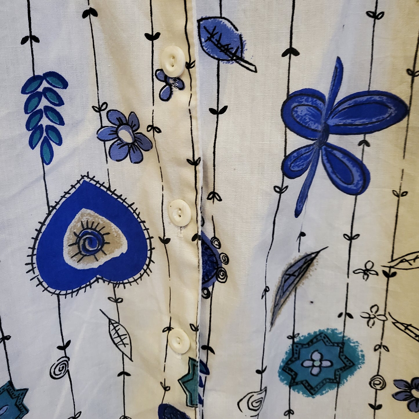 Vintage 90s Cap Sleeve Floral Blouse | Size 14