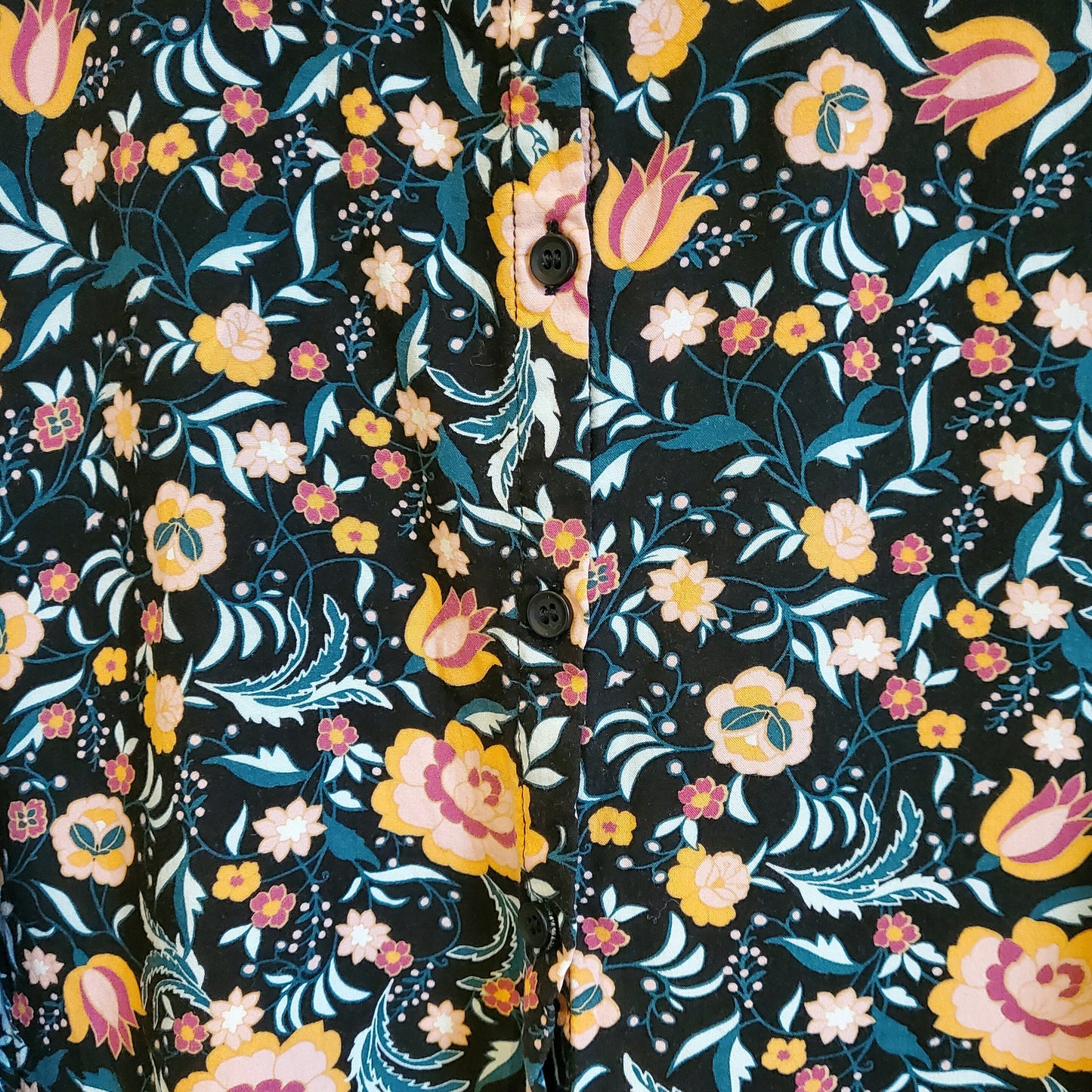 Vintage Y2K Floral Long Sleeve Blouse | Size 10