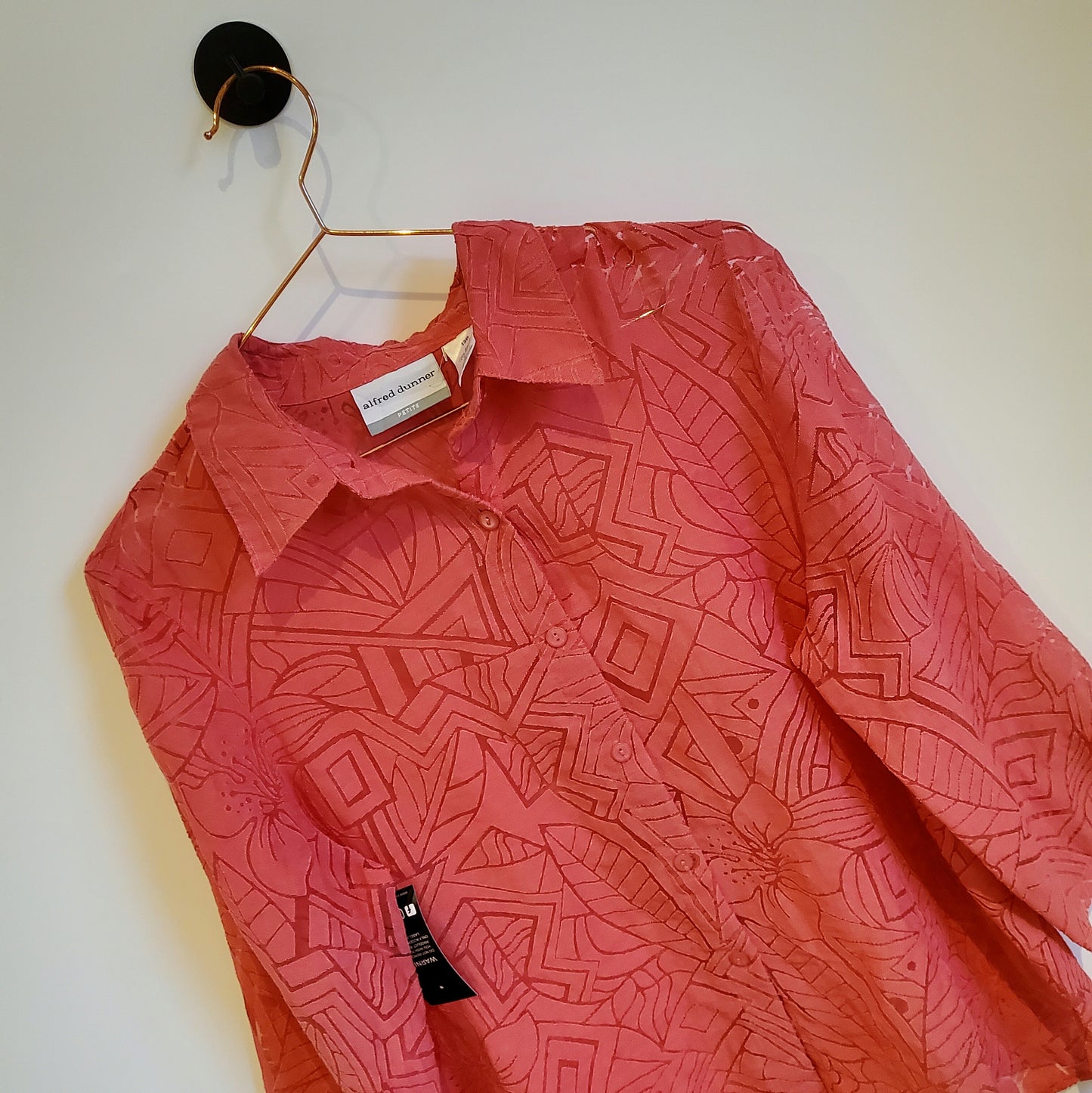 Vintage 90s Aztec Sheer Mesh Top | Size 12