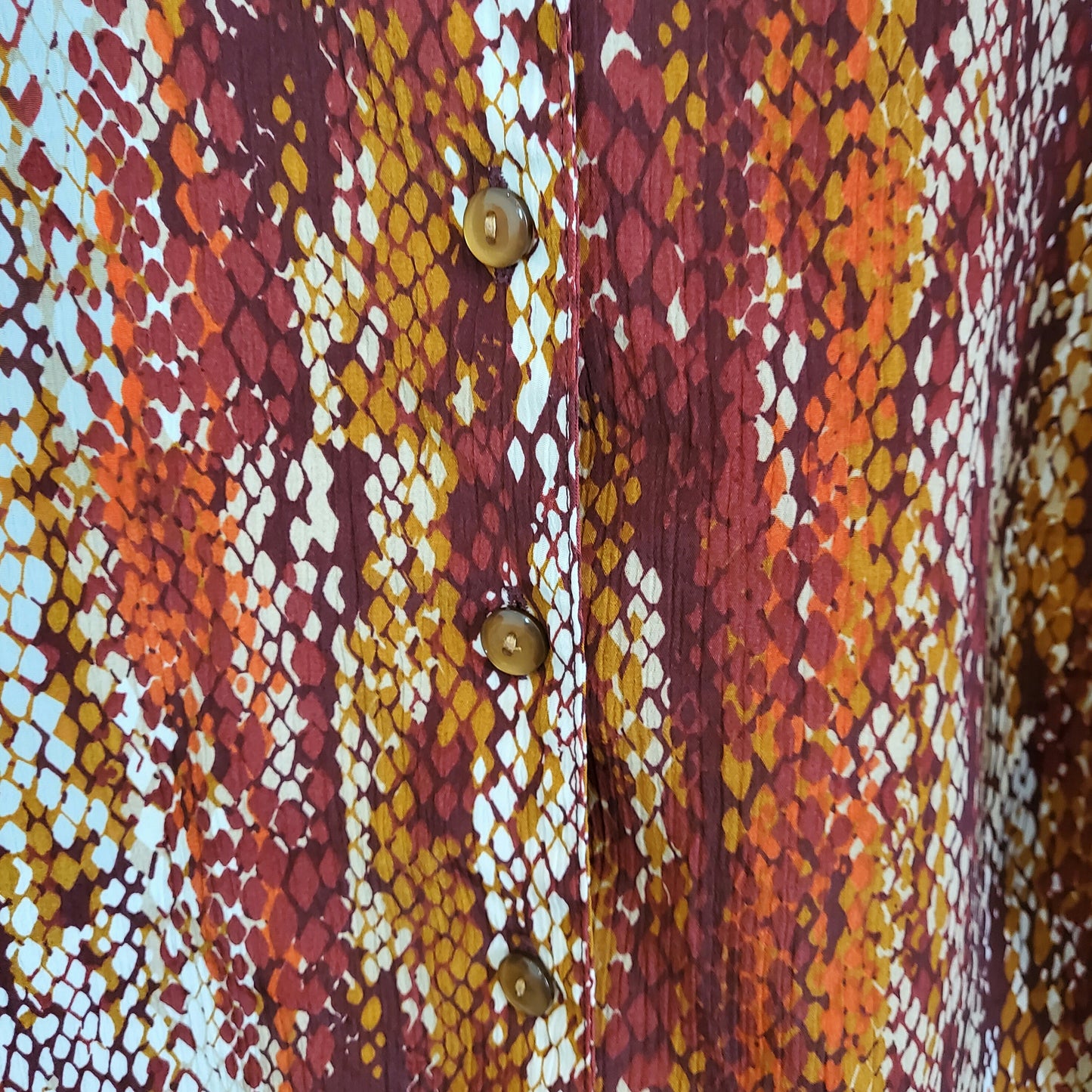 Vintage 90s Snake Print Long Sleeve Blouse | Size 12