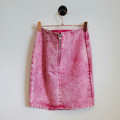 Vintage 90s Acid Wash Denim Skirt | Size 8