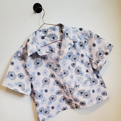Reworked Vintage 90s Floral Crop Shirt | Size 10