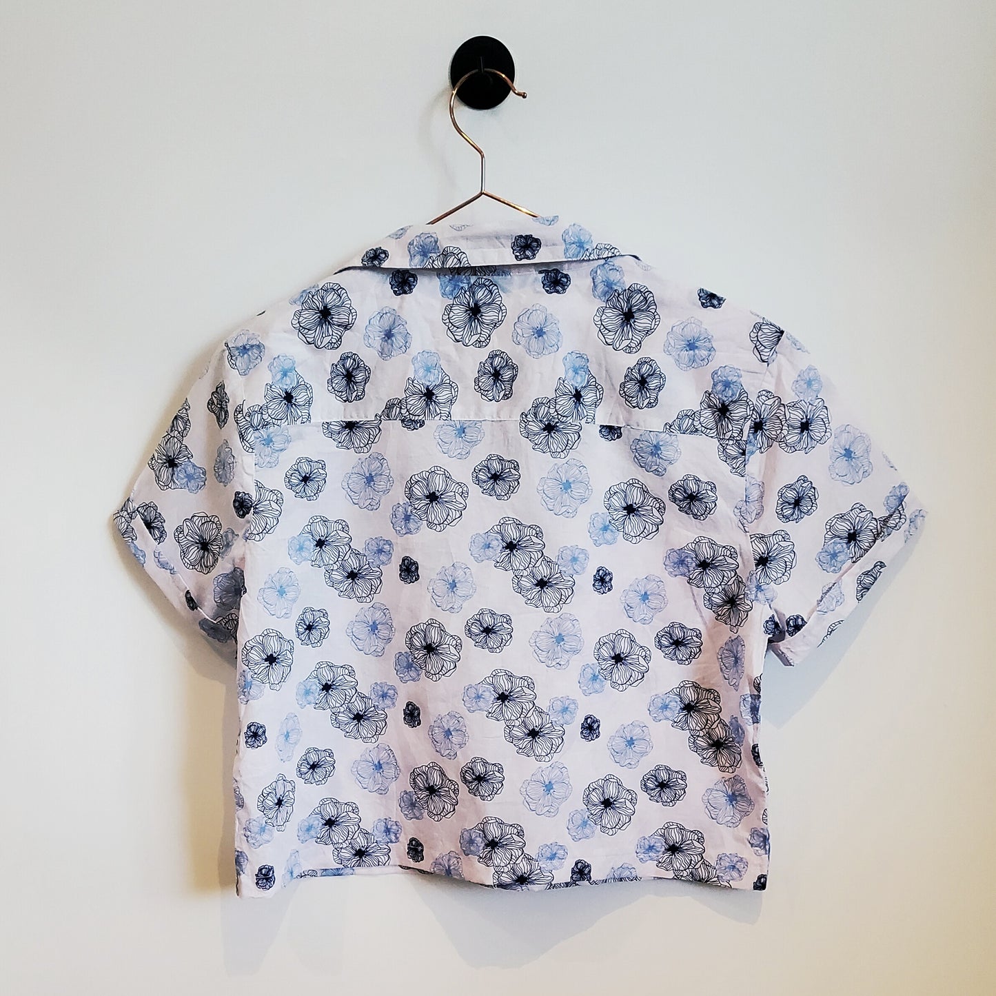 Reworked Vintage 90s Floral Crop Shirt | Size 10