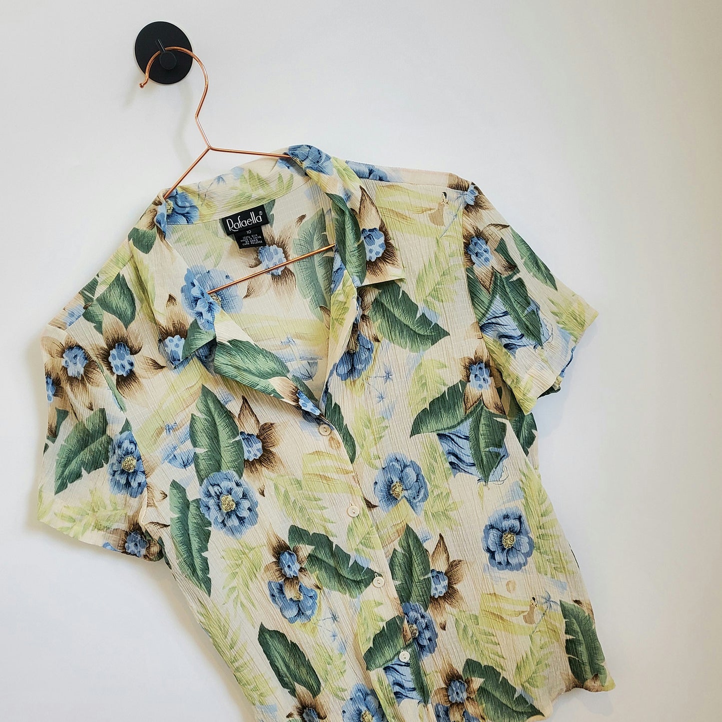 Vintage 90s Chiffon Floral Blouse | Size 10