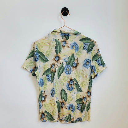 Vintage 90s Chiffon Floral Blouse | Size 10