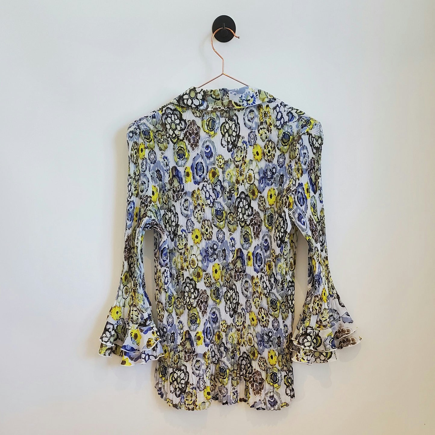 Vintage Y2K Chiffon Crinkle Floral Blouse | Size 12