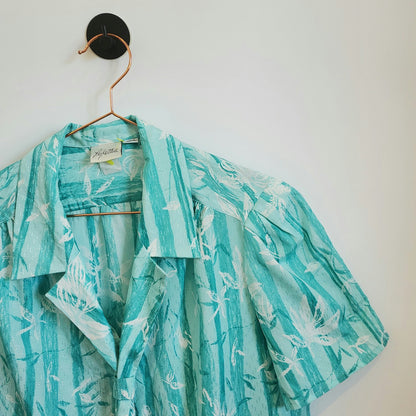 Vintage 70s Floral Tie Neck Blouse | Size 12