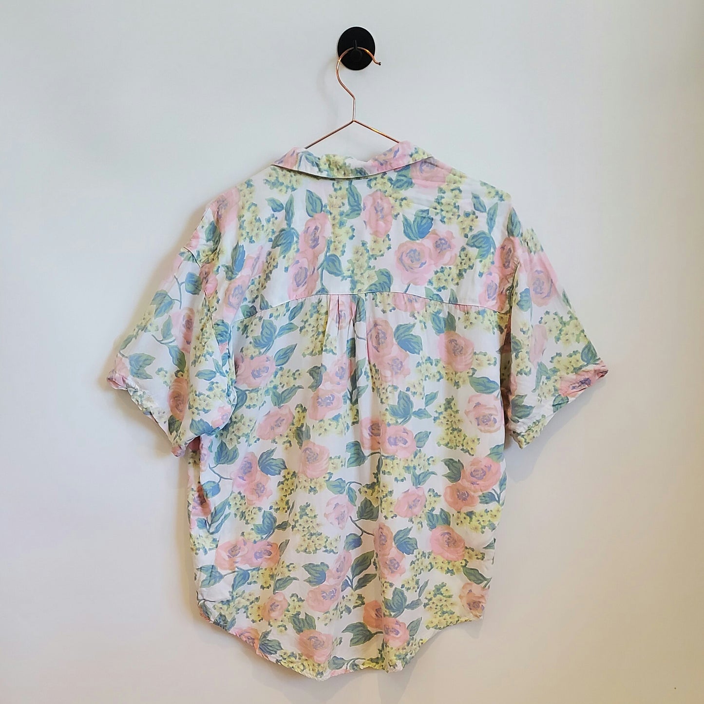 Vintage Rose Print Floral Shirt | Size L