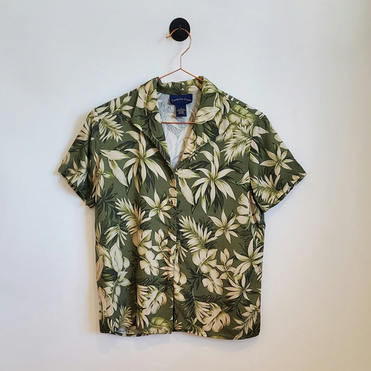 Vintage Floral Hawaiian Beach Shirt | Size S