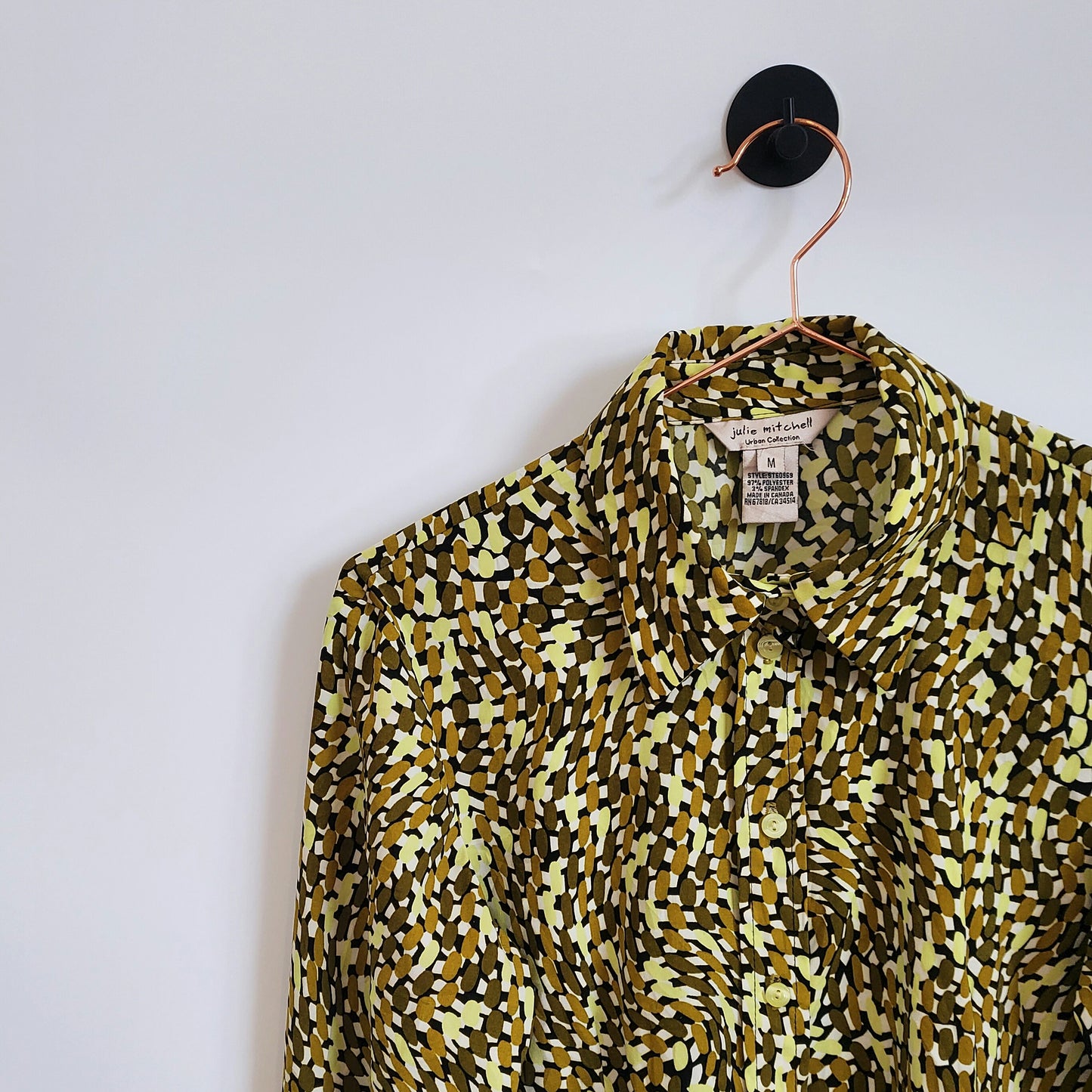 Vintage 80s Abstract Print Blouse | Size M