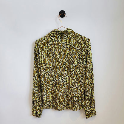 Vintage 80s Abstract Funky Print Blouse | Size 8