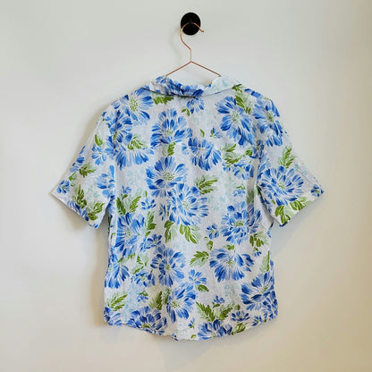 Vintage 90s Floral Short Sleeve Blouse | Size 14