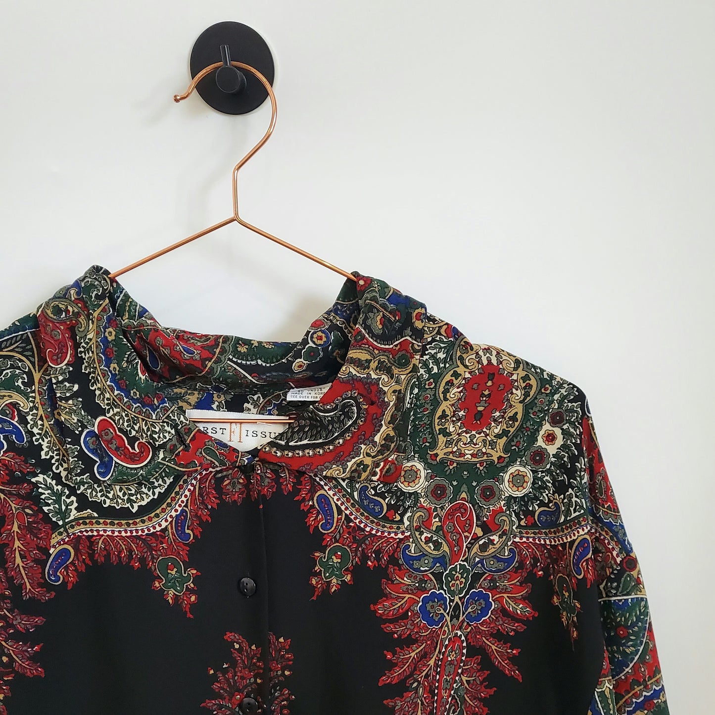 Vintage Floral Paisley Print Shirt | Size 14