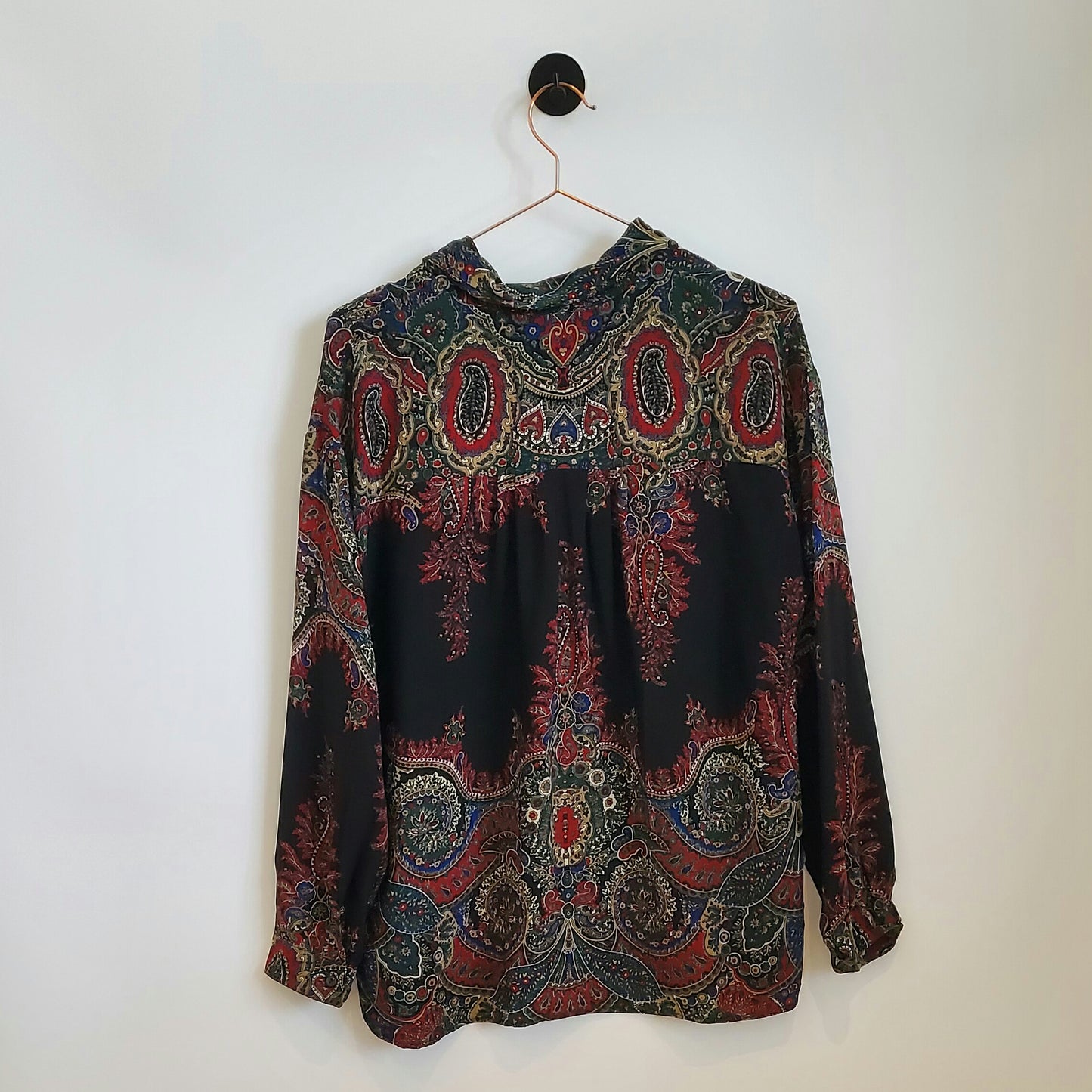 Vintage Floral Paisley Print Shirt | Size 14