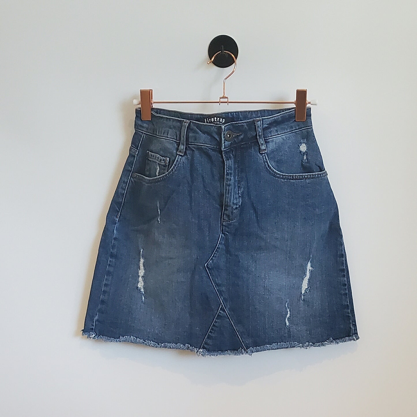 Retro Y2K Firetrap Blackseal Denim Skirt | Size S