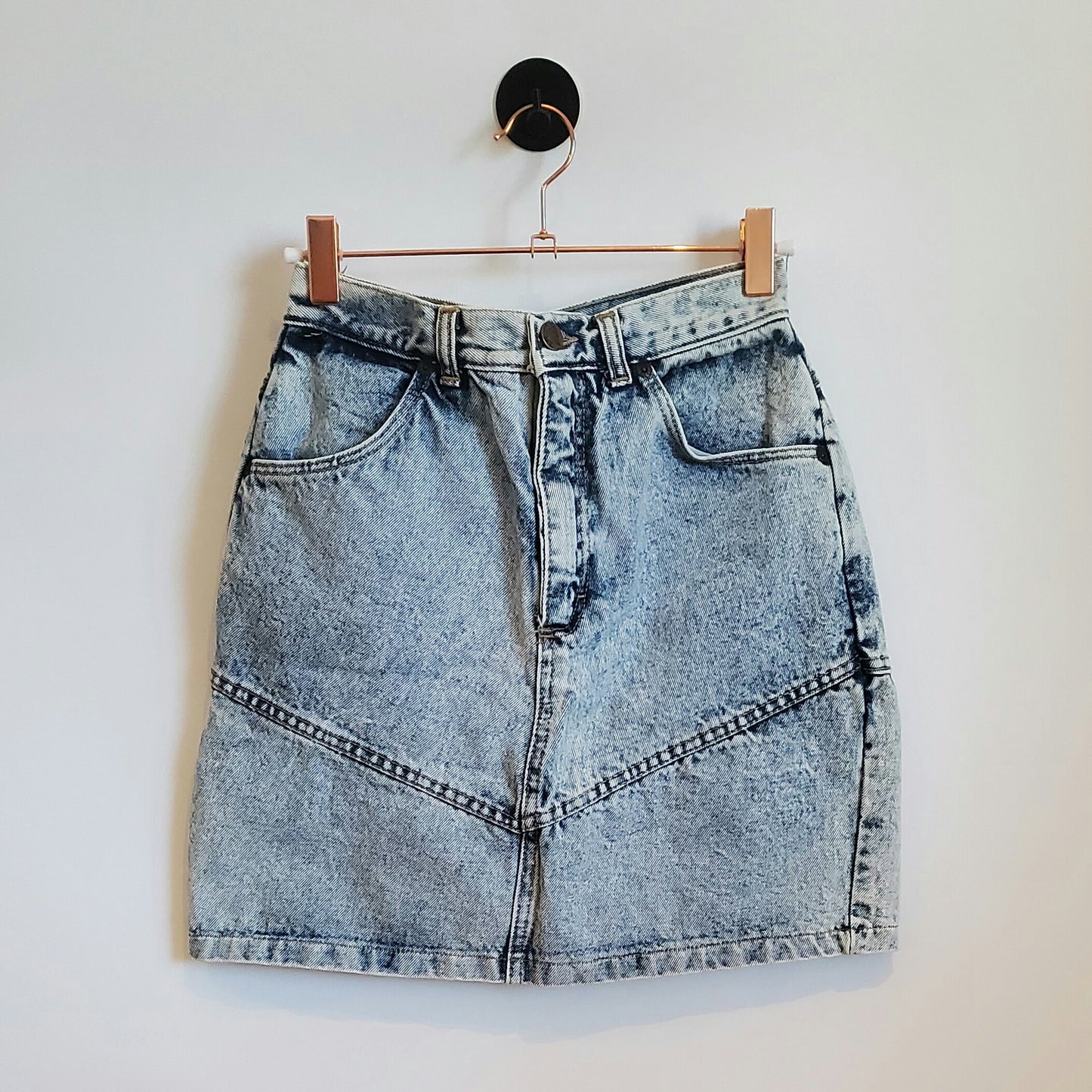 Vintage 80s Acid Wash Denim Skirt | Size 8