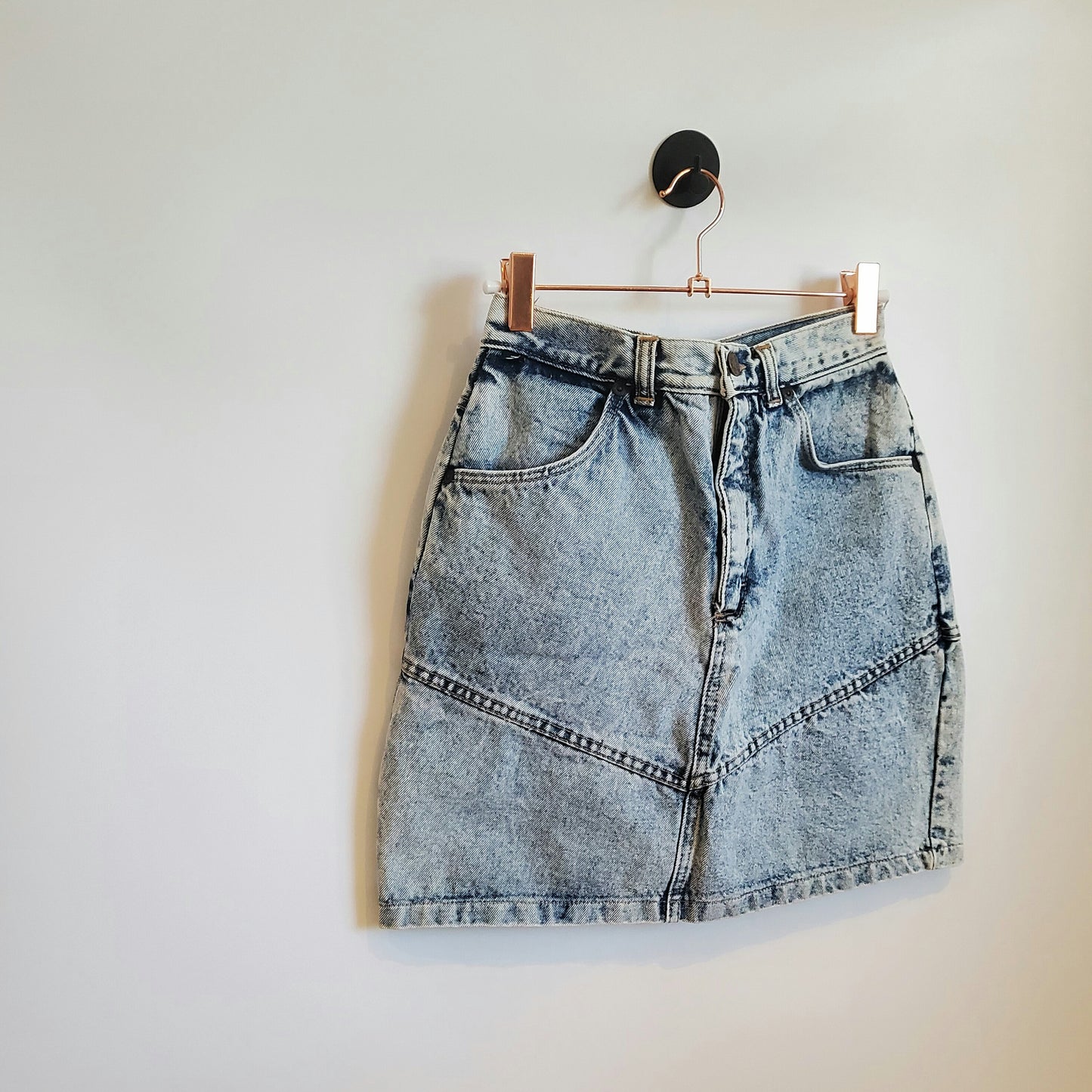 Vintage 80s Acid Wash Denim Skirt | Size 8