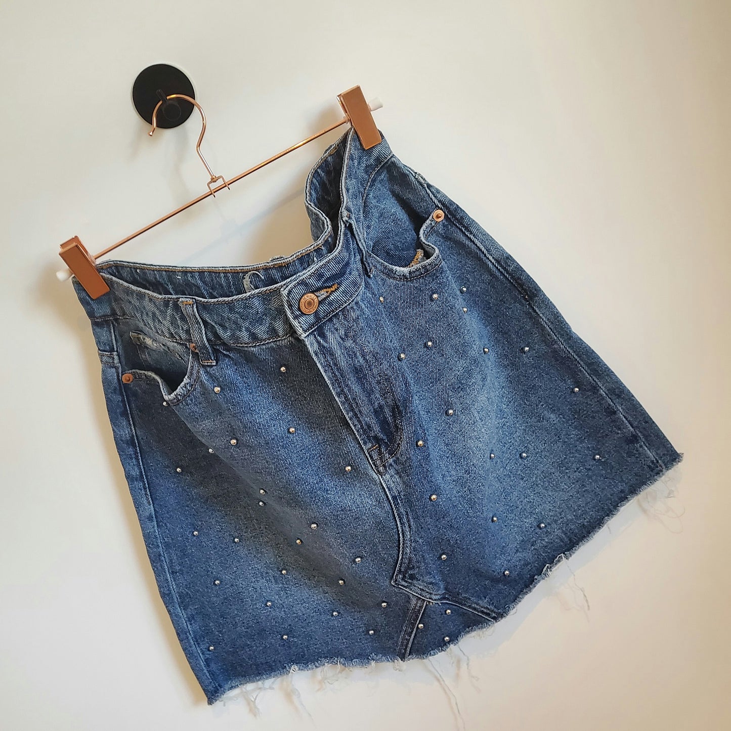 Vintage Y2K Studded Denim Skirt | Size 14