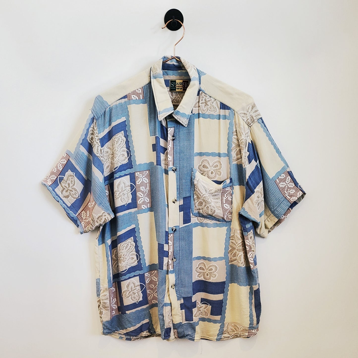 Vintage 90's Funky Pattern Festival Shirt | Size XL
