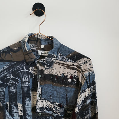 Vintage 90's Funky Pattern Festival Shirt | Size M
