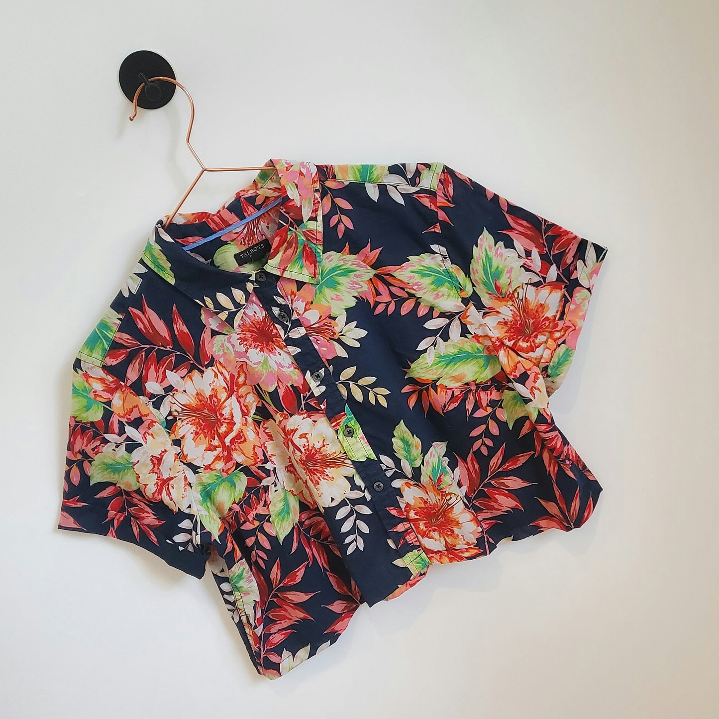 Vintage Reworked Floral Cropped Blouse | Size 10-12