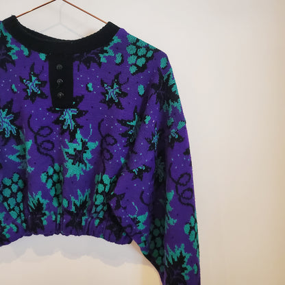 Reworked Vintage Crop Knit Jumper | Size 10