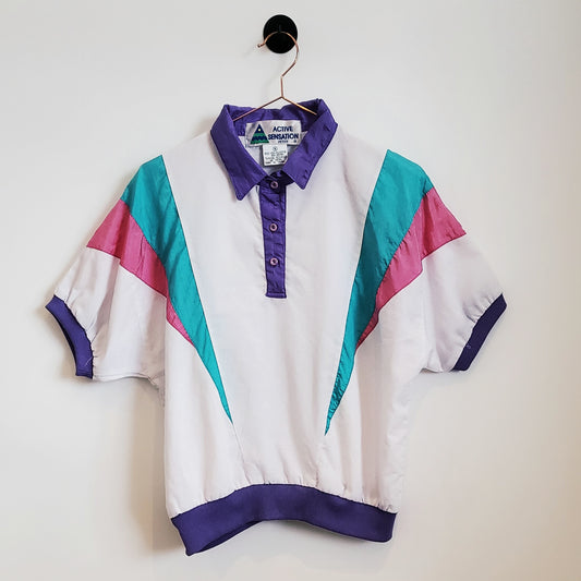Vintage 80s Funky Pattern Shell Shirt | Size S