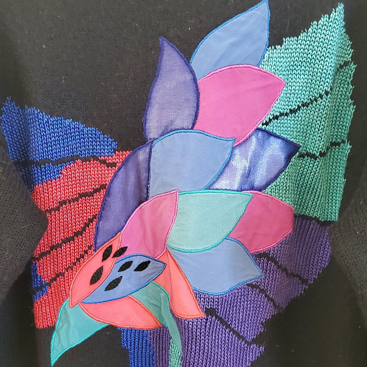 Vintage 80s Abstract Peacock Knit Jumper | Size 12