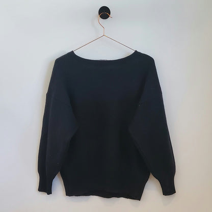 Vintage 80s Abstract Peacock Knit Jumper | Size 12