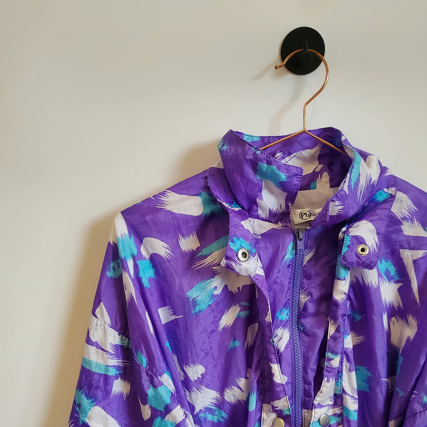 Vintage 80s Crazy Pattern Windbreaker Jacket | Size M