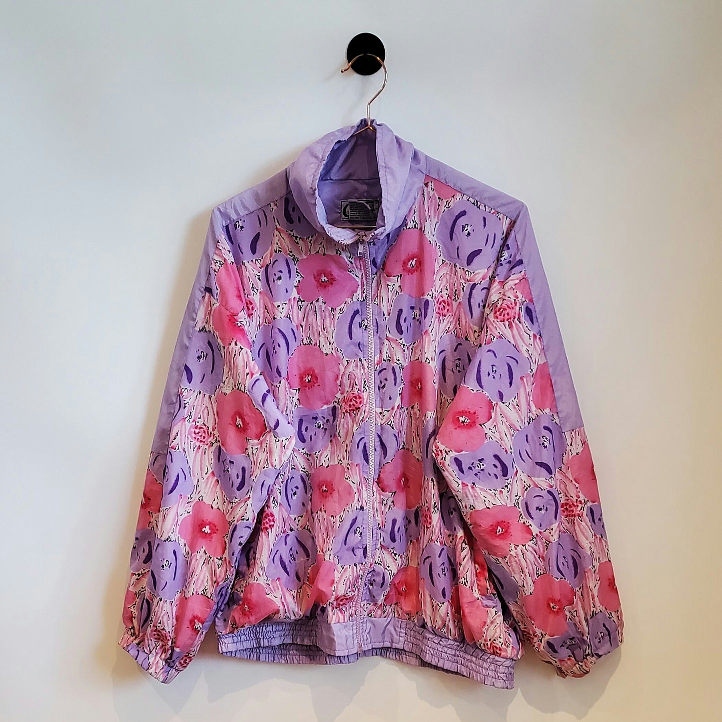 Vintage 80s Funky Floral Windbreaker Jacket | Size M