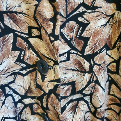 Vintage 80s Funky Leaf Print Lightweight Jacket | Size 14