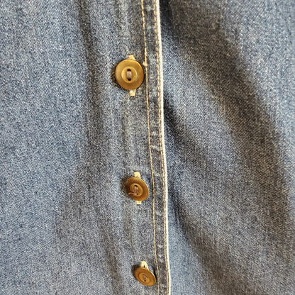Women's 90's Vintage Short Sleeve Denim Shirt | Size 14-16