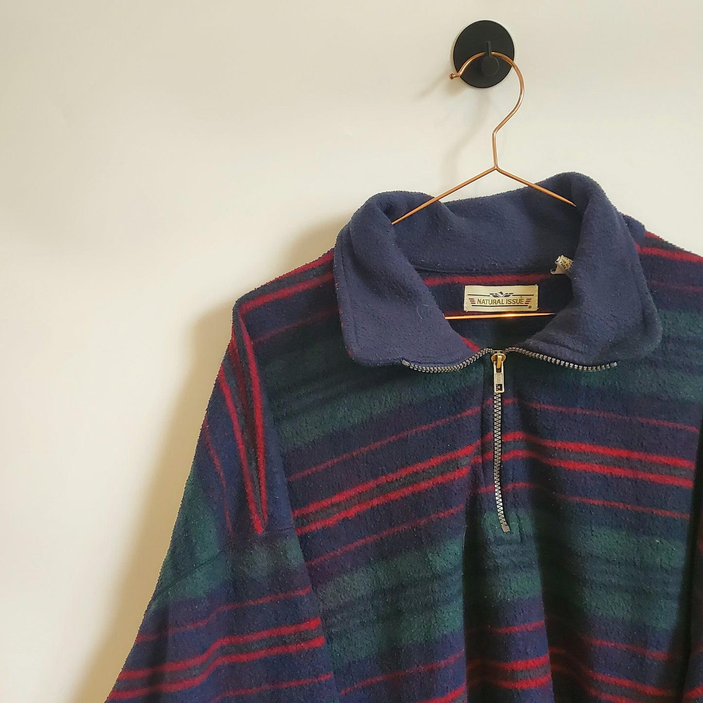 Vintage 90s Striped Fleece Jumper | Size XXXL