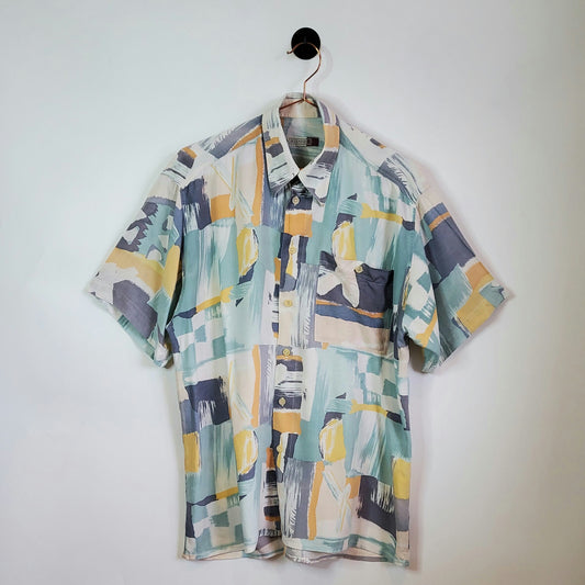 Vintage 90's Funky Pattern Festival Shirt | Size L