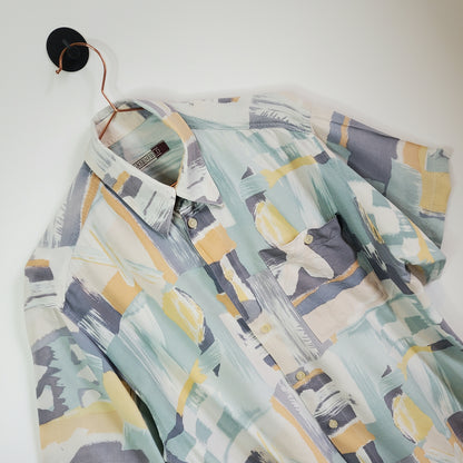 Vintage 90's Funky Pattern Festival Shirt | Size L