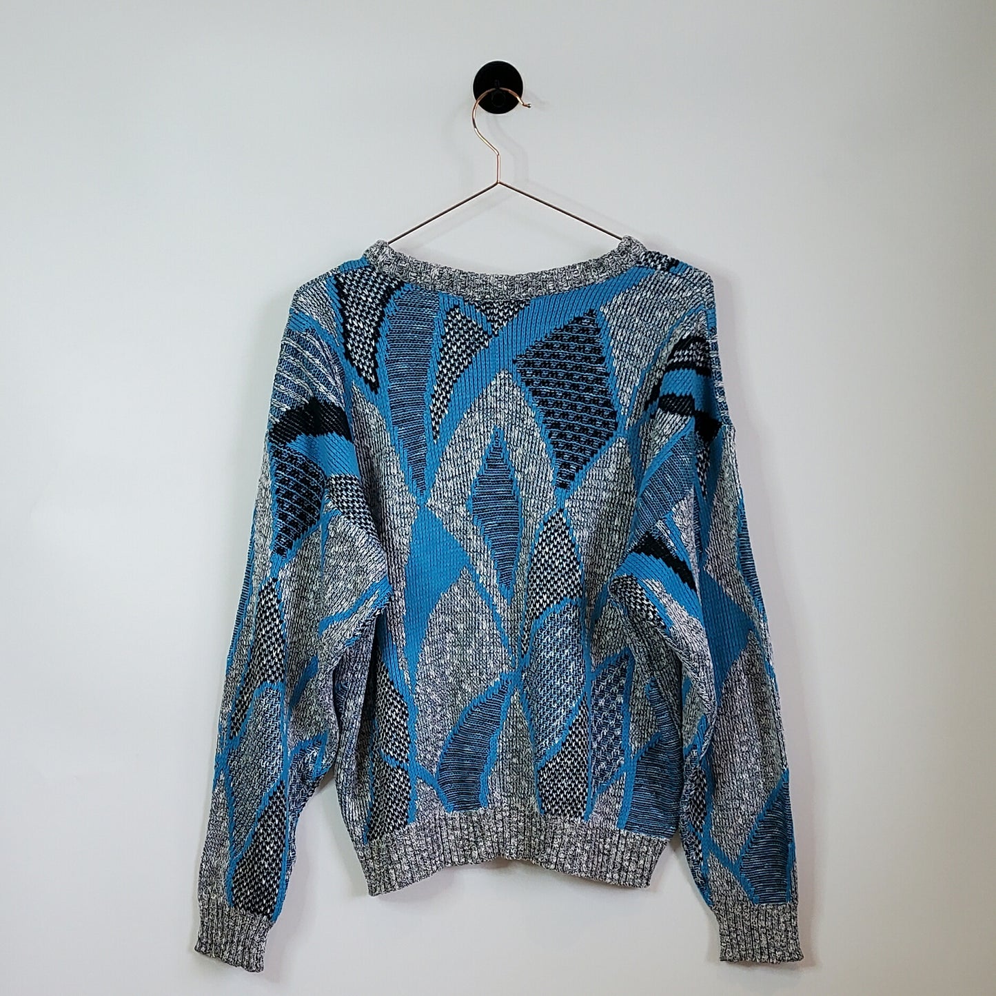Vintage 90s Funky Pattern Knitted Jumper | Size L