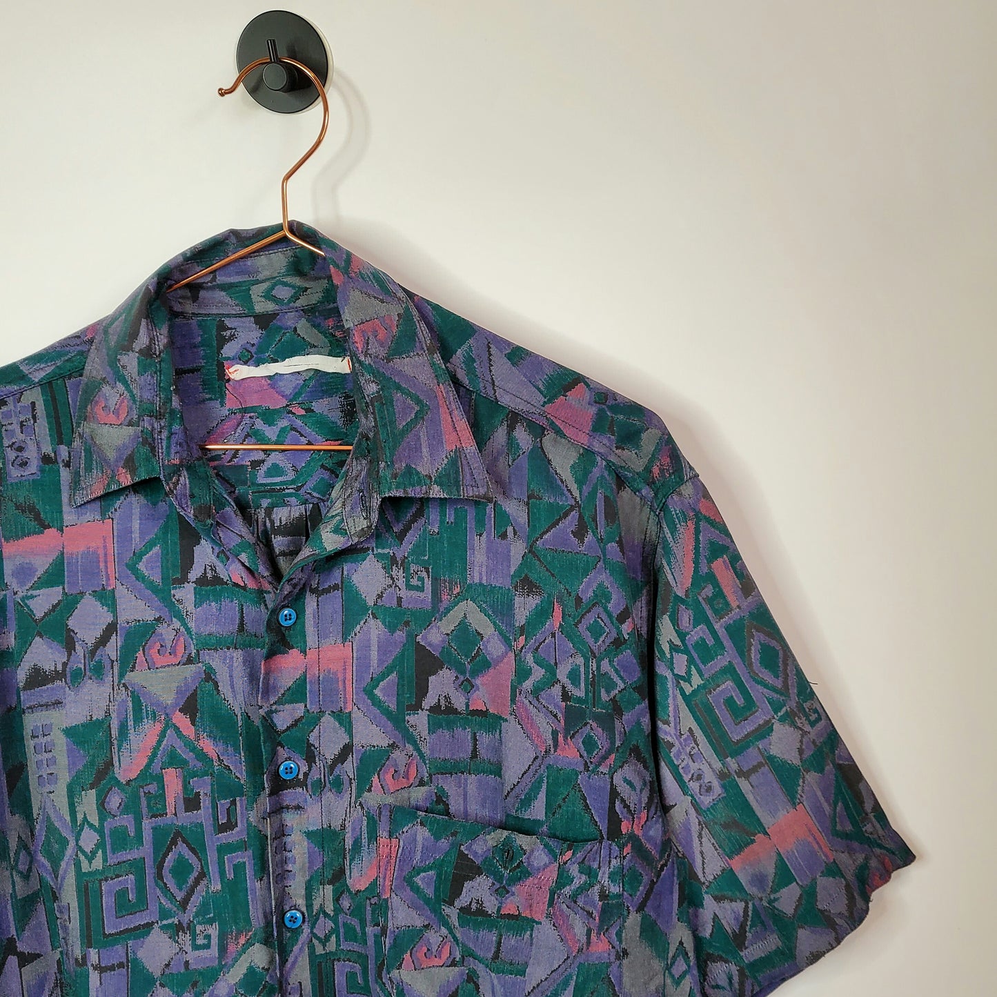 Vintage 90s Funky Pattern Festival Shirt | Size M