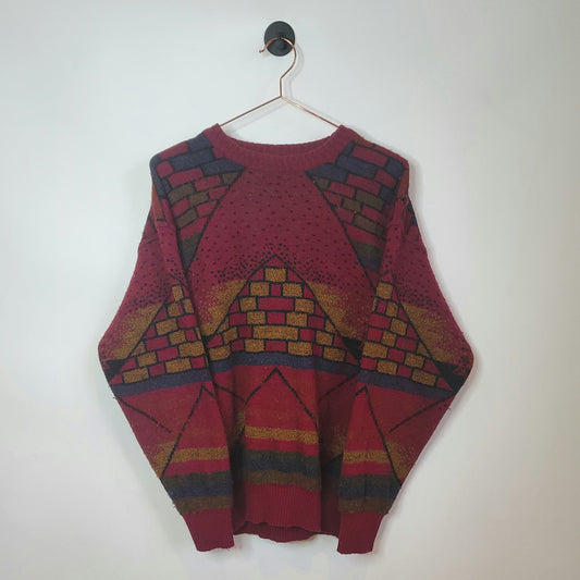 Vintage 90's Abstract Knit Jumper | Size M