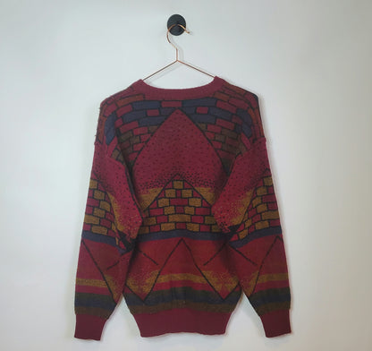 Vintage 90's Abstract Knit Jumper | Size M