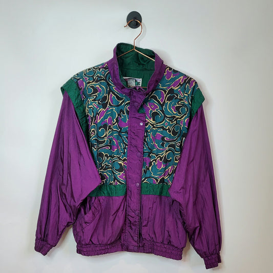 Vintage 90s Funky Pattern Windbreaker Jacket | Size L