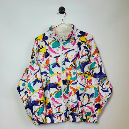 Vintage 80s Funky Pattern Windbreaker Jacket | Size L