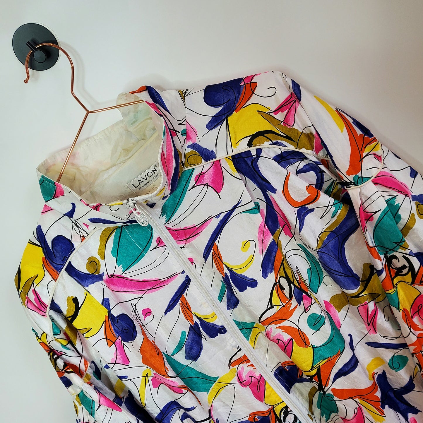 Vintage 80s Funky Pattern Windbreaker Jacket | Size L