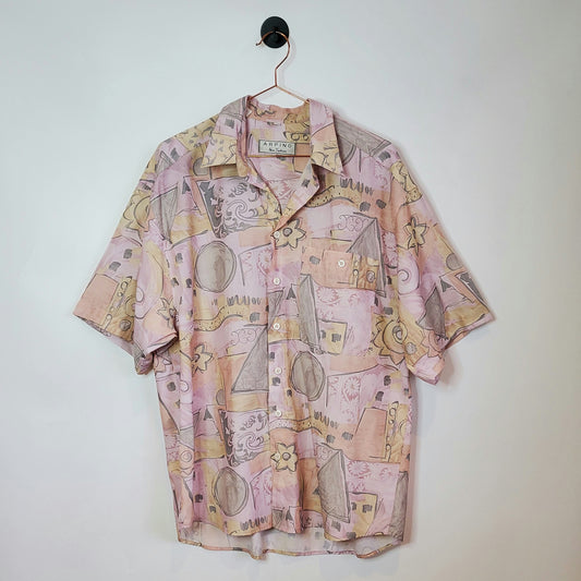 90s Vintage Abstract Print Festival Shirt | Size L
