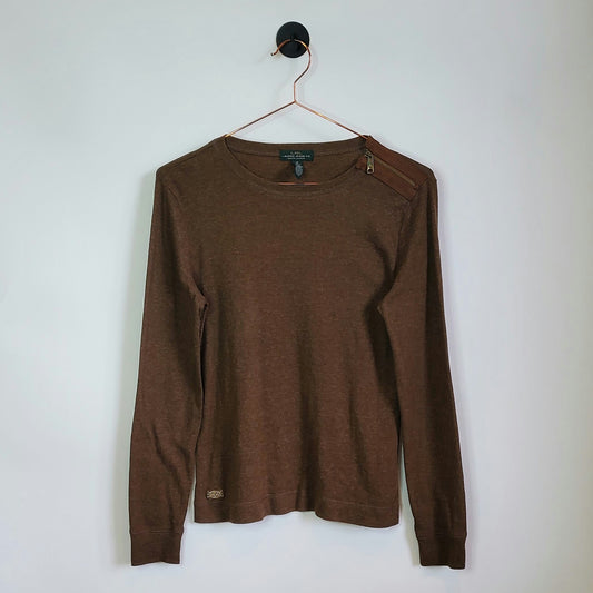 Vintage Y2K Ralph Lauren Elbow Patched Top | Size 10