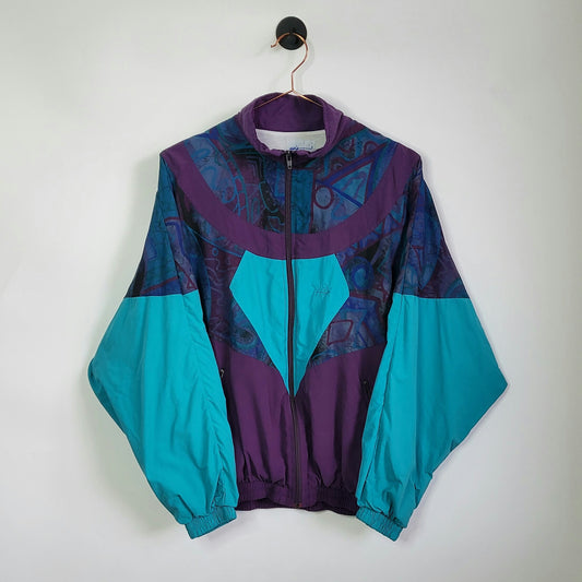 Vintage 90s Funky Print Windbreaker Jacket | Size S