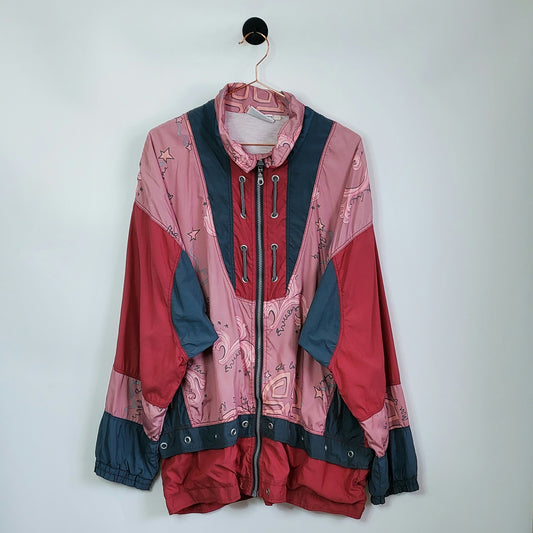 Vintage 90s Funky Pattern Windbreaker | Size XXL