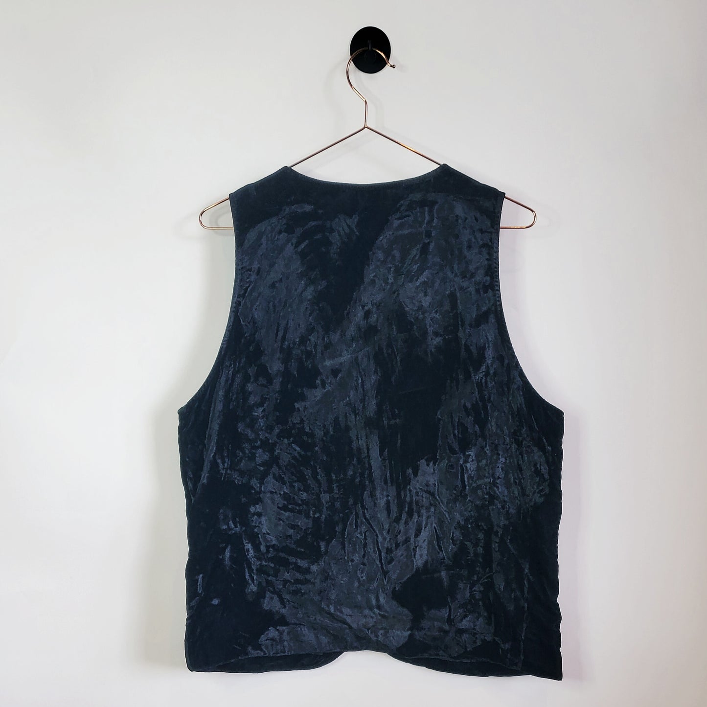 Vintage 90s Quilted Crushed Velvet Waistcoat | Size 16