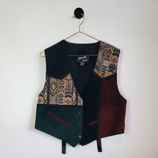 Vintage 80s Swade Aztec Waistcoat | Size 14-16