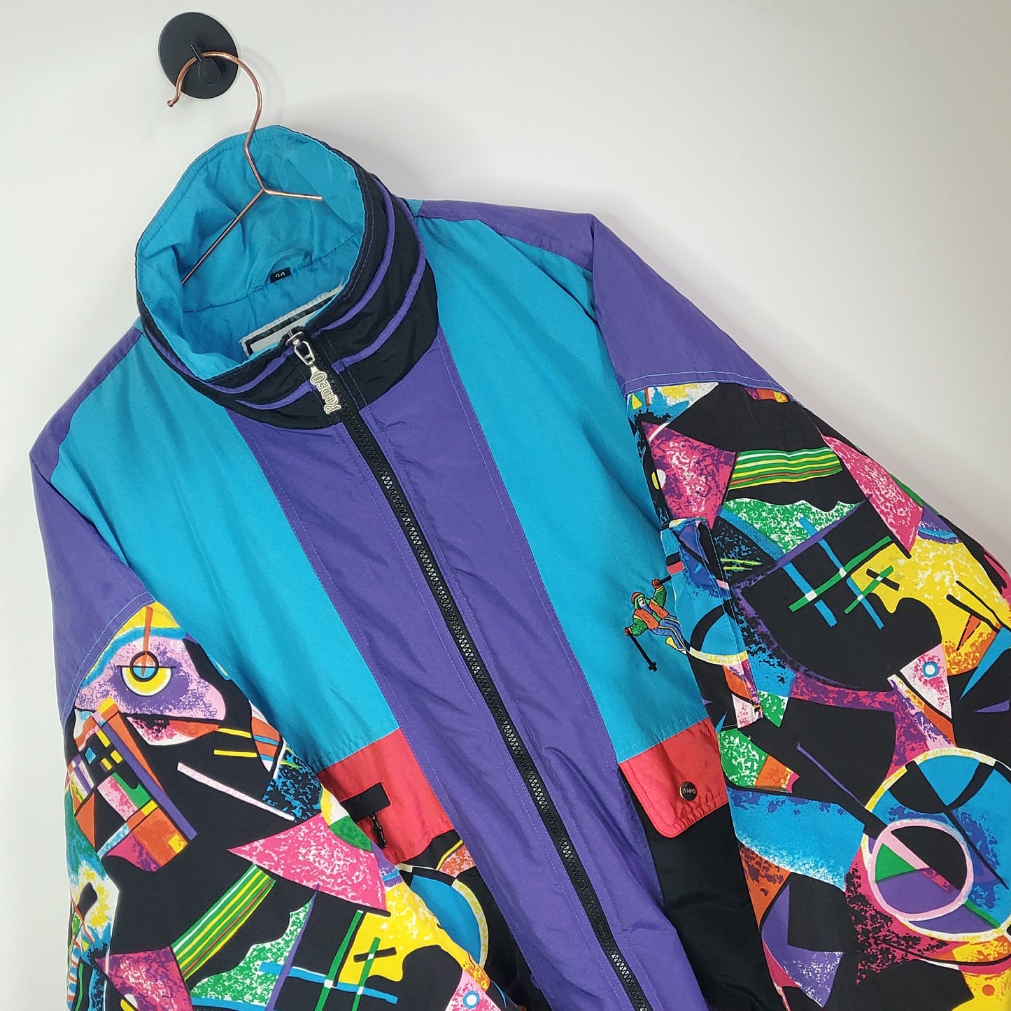 Vintage 90s Funky Print Ski Jacket | Size 16-18